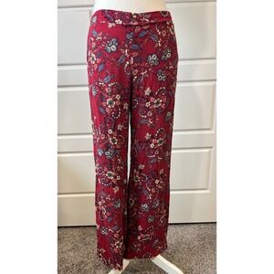 Sky and Sparrow Floral Print Wide Leg Pants Bohemian Comfy Casual Size M